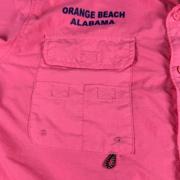 Spicy Tuna Men's Vented Fishing Shirt Size Large Pink Orange Beach, AL - Picture 4 of 14